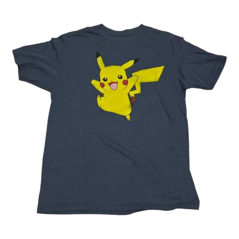 Pokemon Men's Dark Blue T-Shirt with Yellow Pikachu Graphic